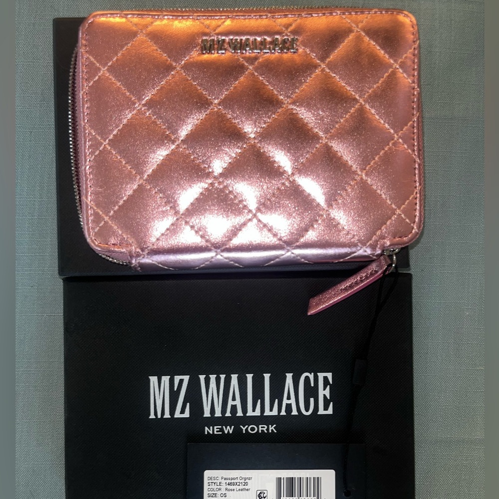 MZ Wallace rose gold passport organizer *Barbie pink * new with box and tags